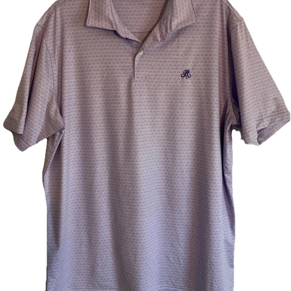 Peter Millar Crown Crafted Men’s Polo Shirt Light Purple Car Cart Print - Picture 1 of 9